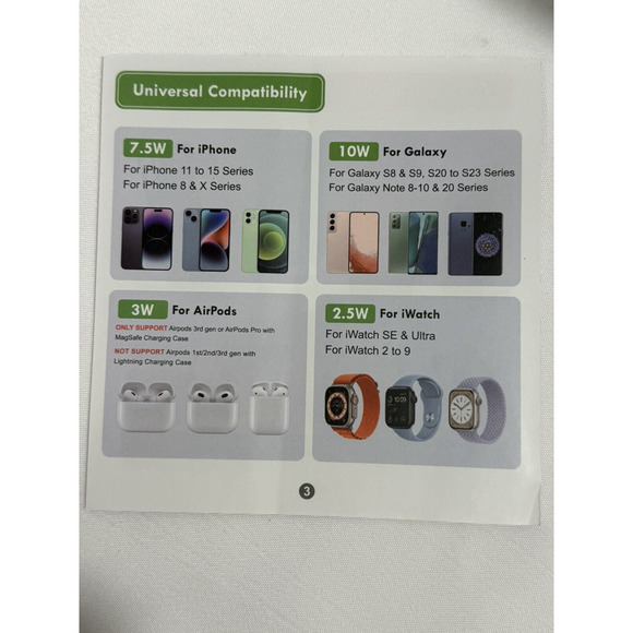 Wireless Charger Stand for iPhone Apple Watch & AirPods 3-in-1 Fast Charger, NEW - Picture 8 of 9